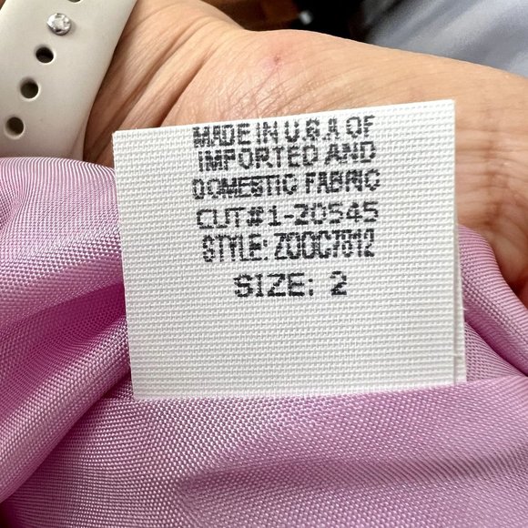 David Meister Pink Floral Watercolor Silk One Shoulder Knee Length Dress Size 2 - Picture 7 of 8